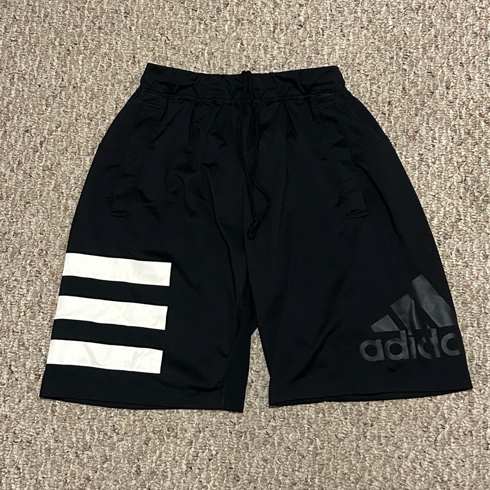 Men's Adidas Black and White Activewear Shorts